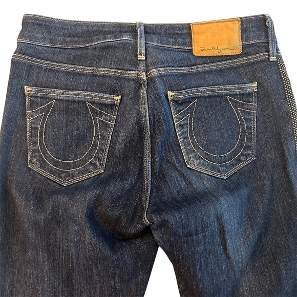 True Religion Womens Jeans Sz 28 Rhinestone Embellished Super T Stitch Skinny - Picture 8 of 16